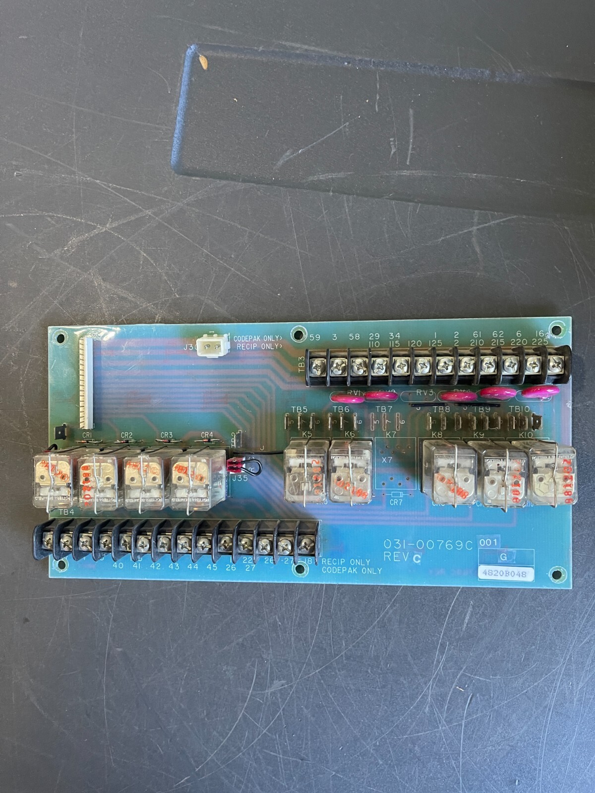York Chiller Circuit Board, Model: 031-00769C 002 Rev E Relay Board