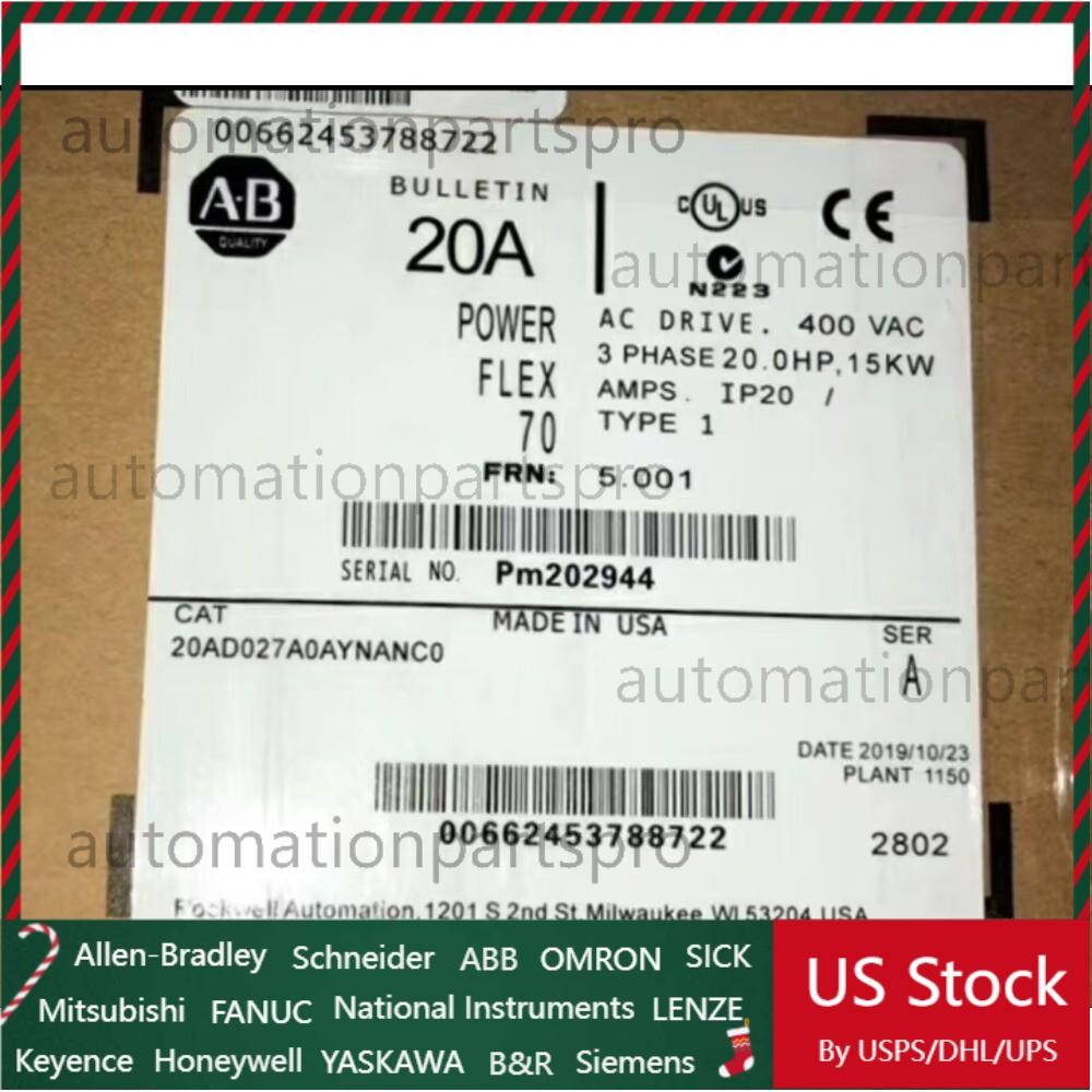 AB NEW IN BOX 20AD027A0AYNANC0 PowerFlex 70 AC Drive FREE SHIP US Free Tax