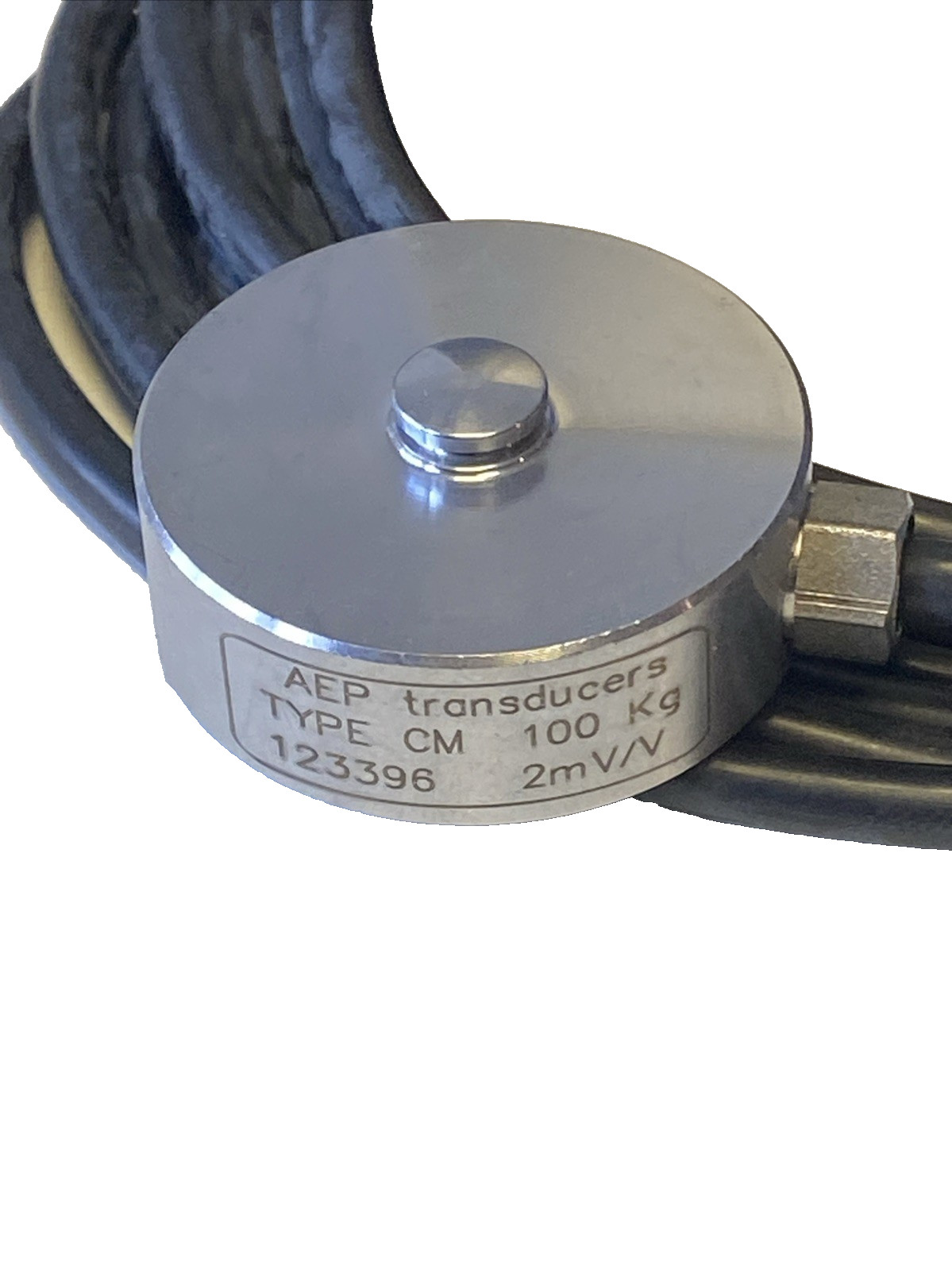 AEP Transducers CM 100kg Force Transducer – Compressive Force Sensor Stainless Steel IP67 – NEW