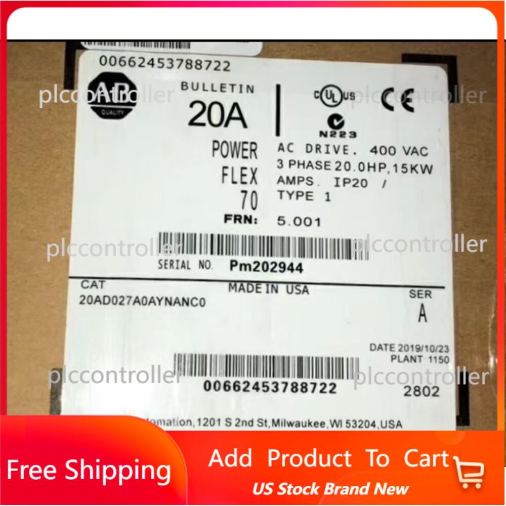 AB NEW IN BOX 20AD027A0AYNANC0 PowerFlex 70 AC Drive FREE SHIP US Free Tax