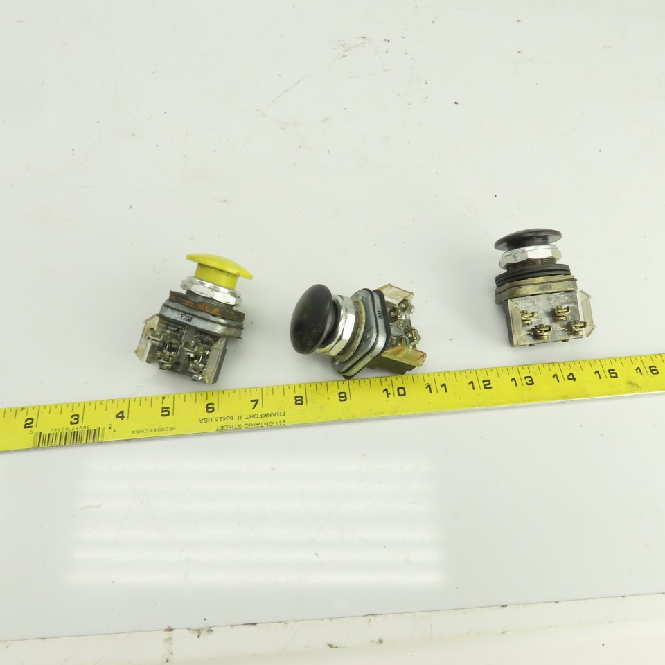Allen Bradley 800T-D Ser T 600V Momentary Contact E-Stop Switches Lot Of 3