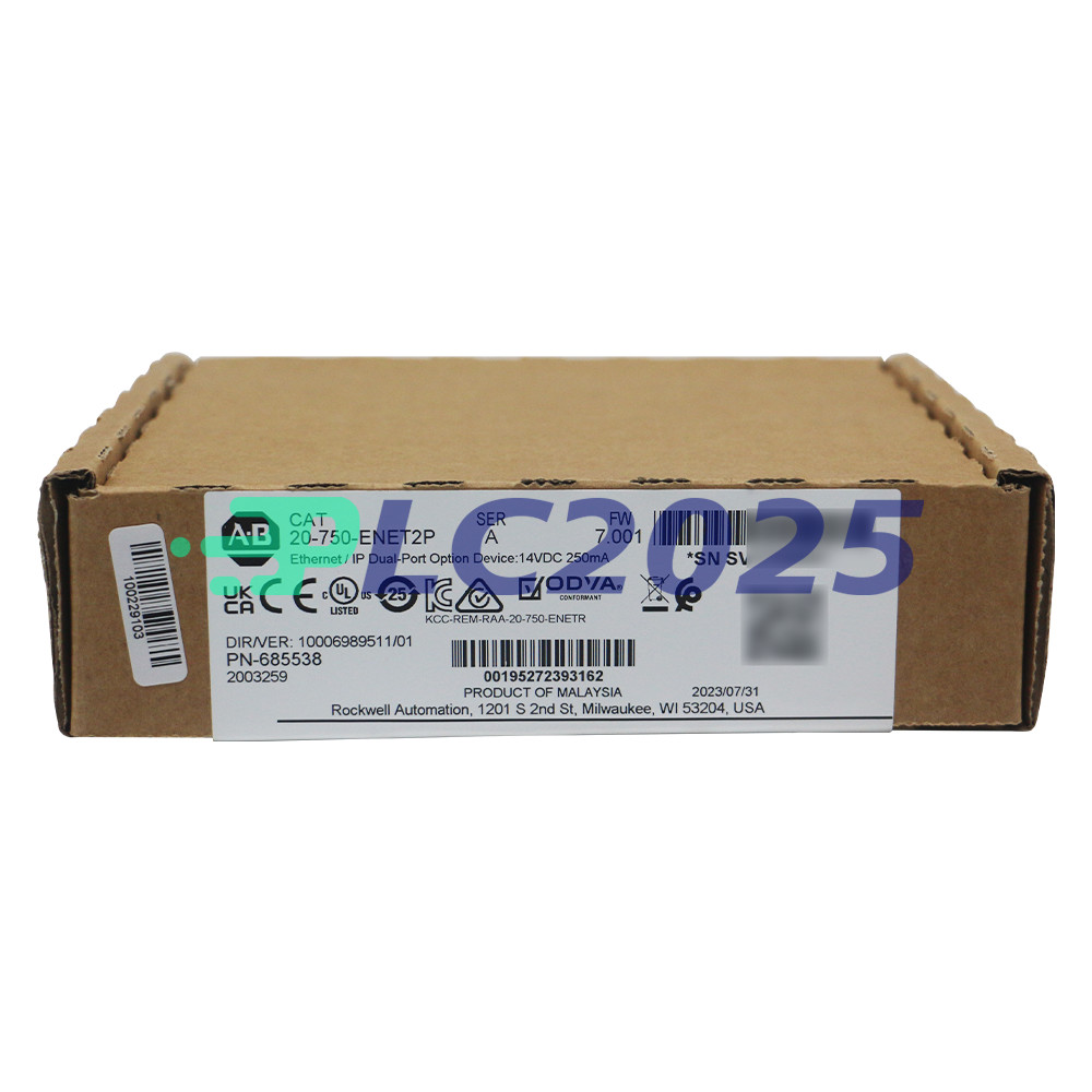 New Allen-Bradley 20-750-ENET2P Ethernet/IP Dual-port Option Device 20750ENET2P