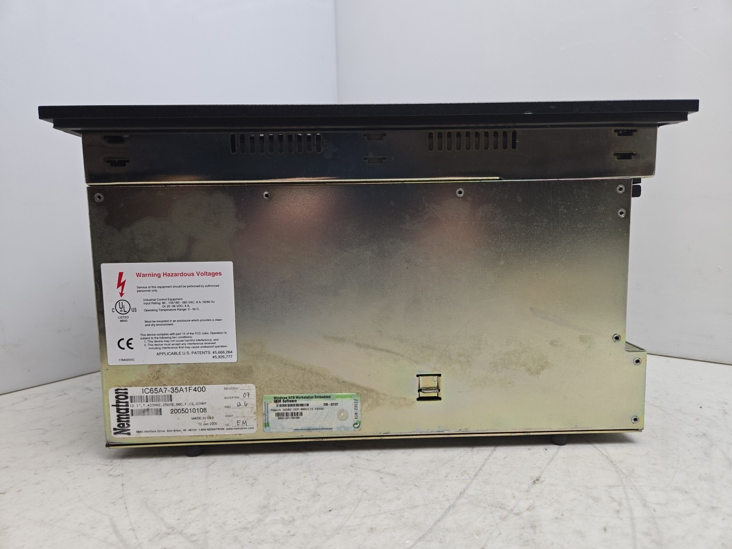 Nematron IC65A7-35A1F400 Operator Interface Control Unit Industrial Computer 12″