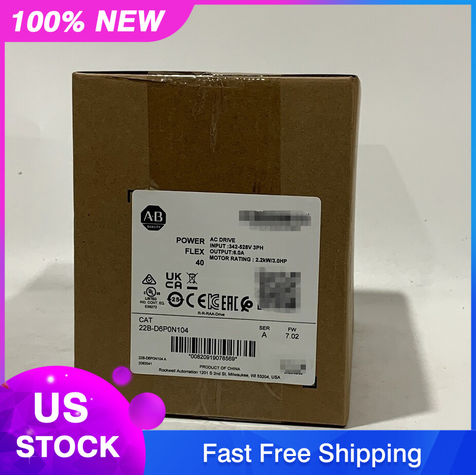 New Factory Sealed AB 22B-D6P0N104 Powerflex 40 AC Drive 3.0Hp 2.2kW 22BD6P0N104