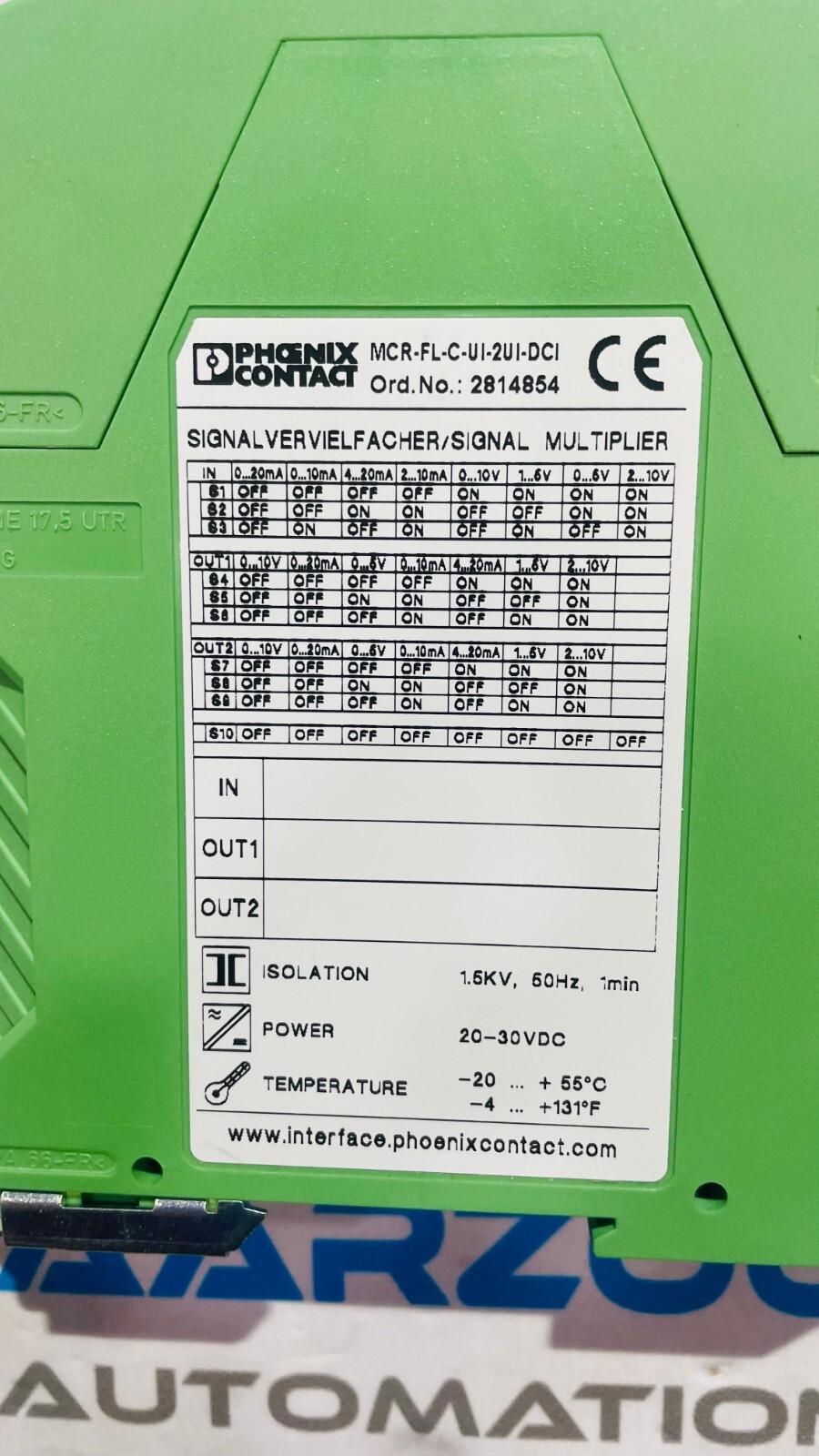 PHOENIX CONTACT 2814867 MCR-FL-C-UI-2UI-DCI-NC SIGNAL CONDITIONER
