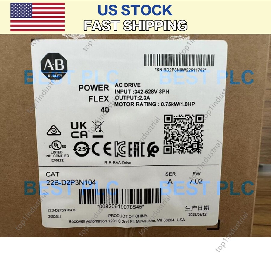 1PCS Allen Bradley 22B-D2P3N104 22BD2P3N104 PowerFlex 40 AC Drive SURPLUS IN BOX