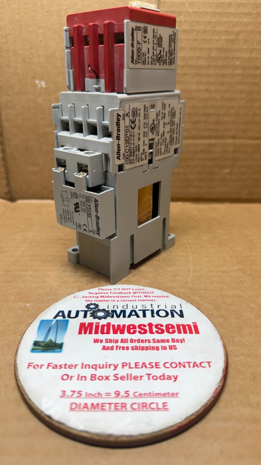 NEW AB 100S-C12ZJ23C | 100SC12ZJ23C CONTACTOR 24VDC, 600VMAX, 12AMP 2NO + 2NC