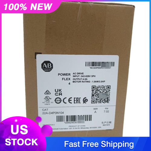 New Factory Sealed AB 22A-D4P0N104 PowerFlex 4 1.5kW 2.0HP AC Drive US Free Tax