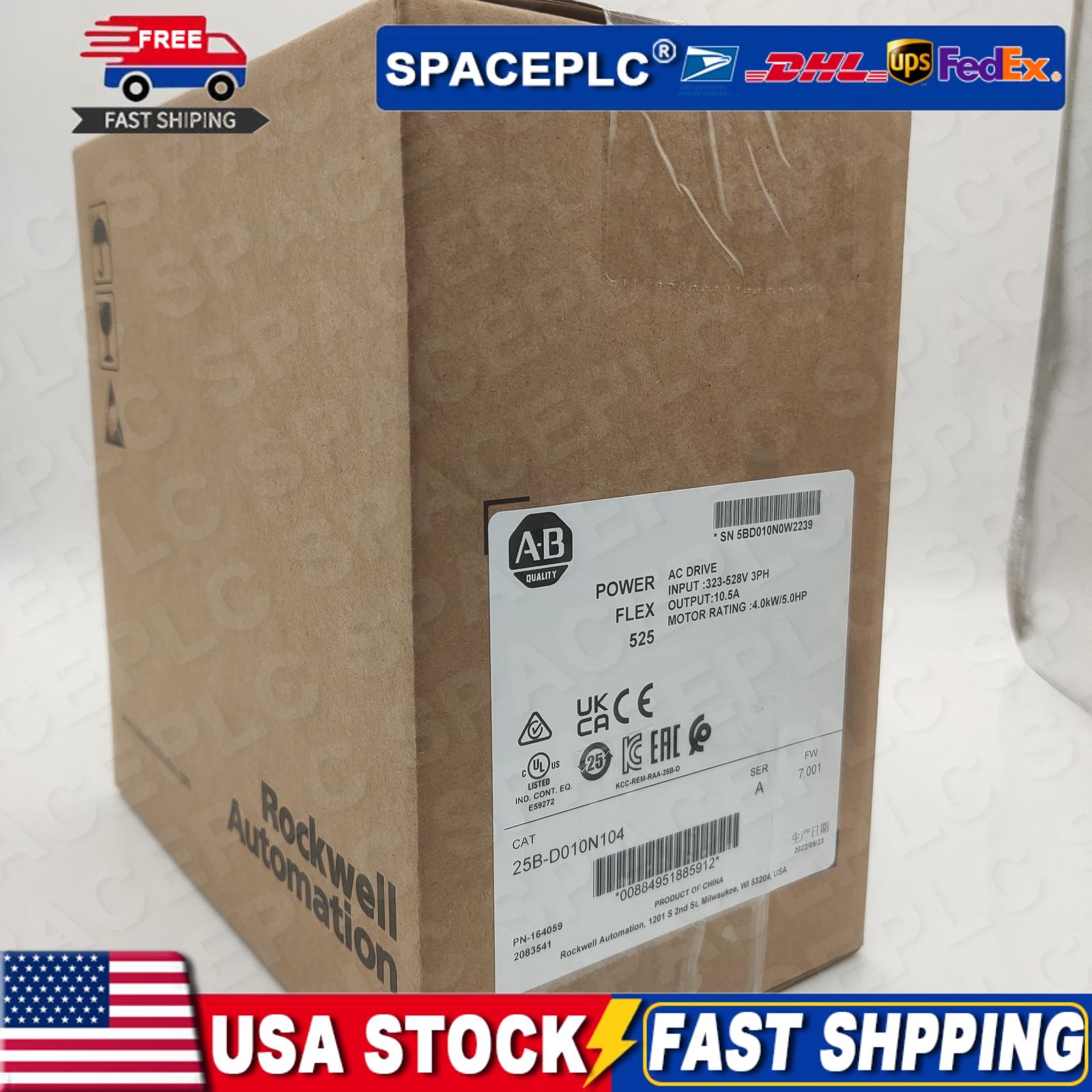 AB 25B-D010N104 New Factory Sealed PowerFlex 525 4kW 5Hp AC Drive PLC