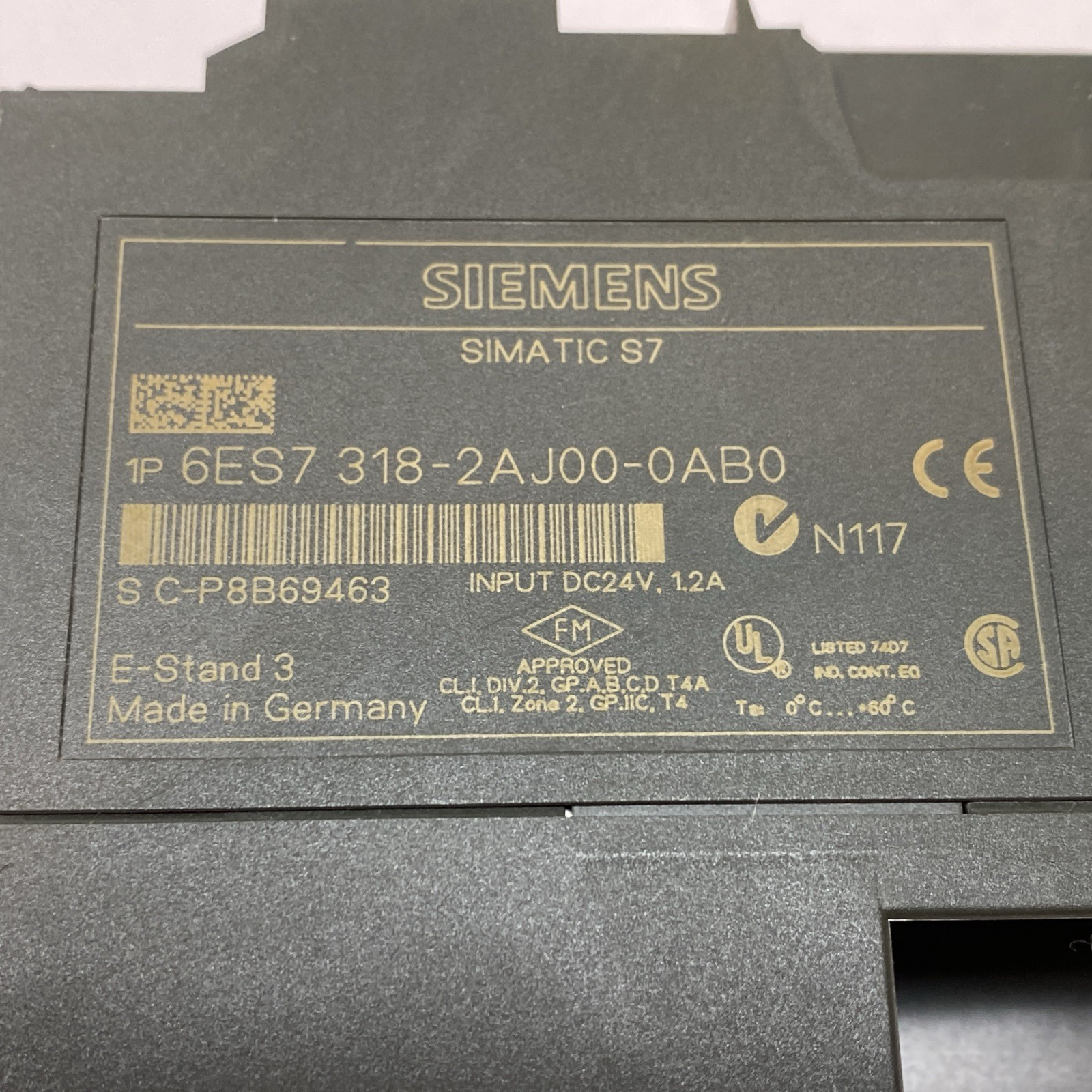 Siemens 6ES7318-2AJ00-0AB0 CPU SIMATIC S7-300 CHIPPED / DAMAGED