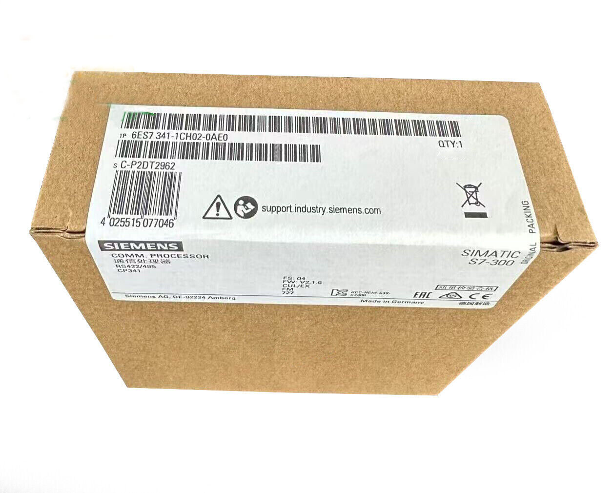 6ES7 341-1CH02-0AE0 NEW SIEMENS 6ES7341-1CH02-0AE0 1CHO2-OAEO S7-300 CP 341
