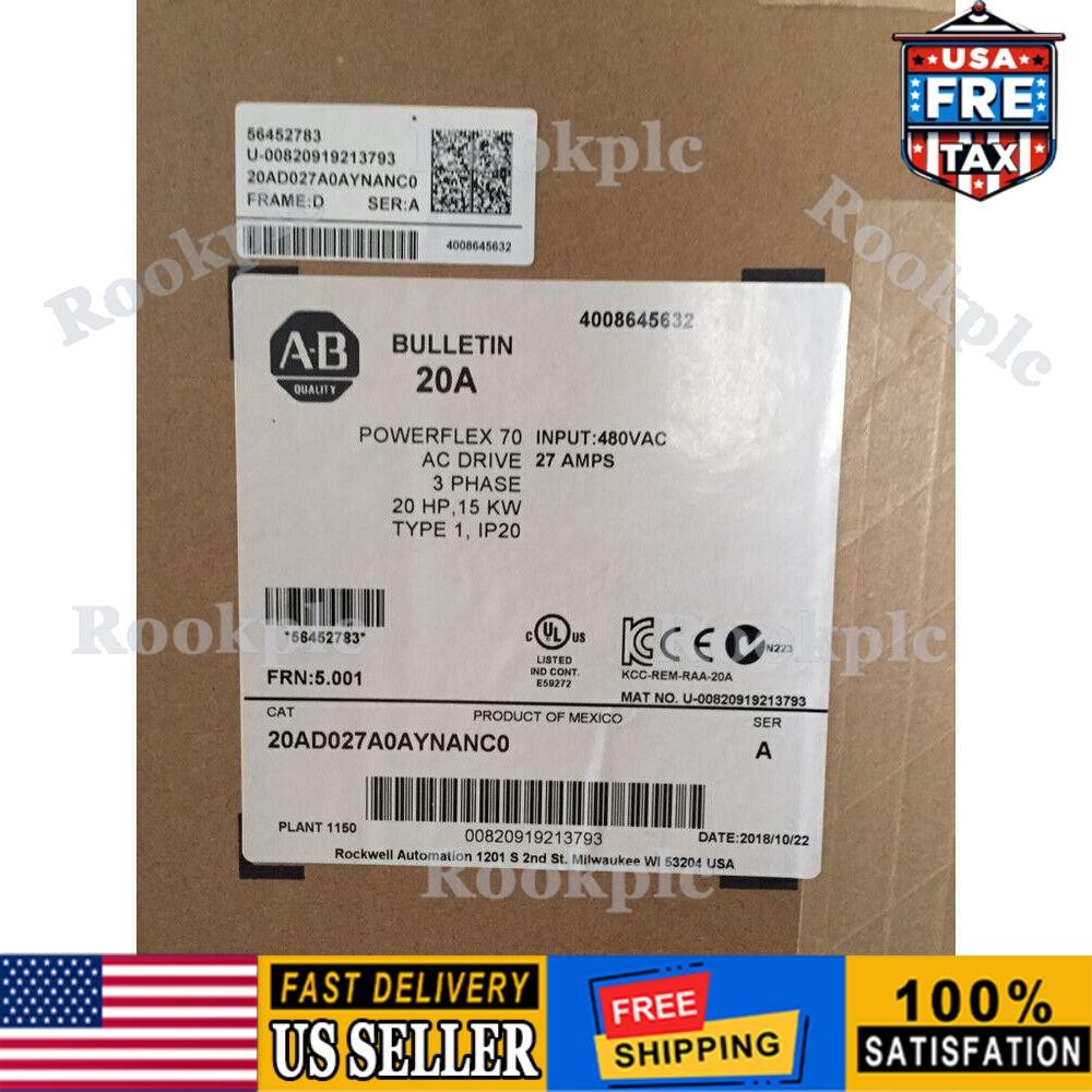 20AD027A0AYNANC0 Allen Bradley PowerFlex 70 AC Drive US Free Tax