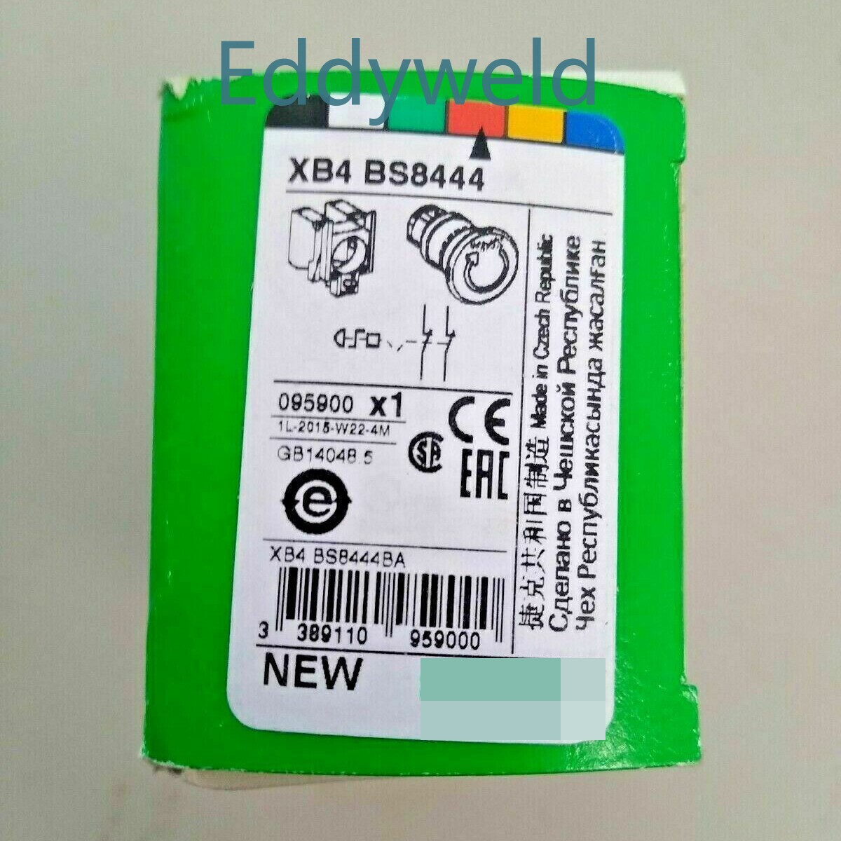 one new Schneider emergency stop button switch XB4BS8444 Fast Ship