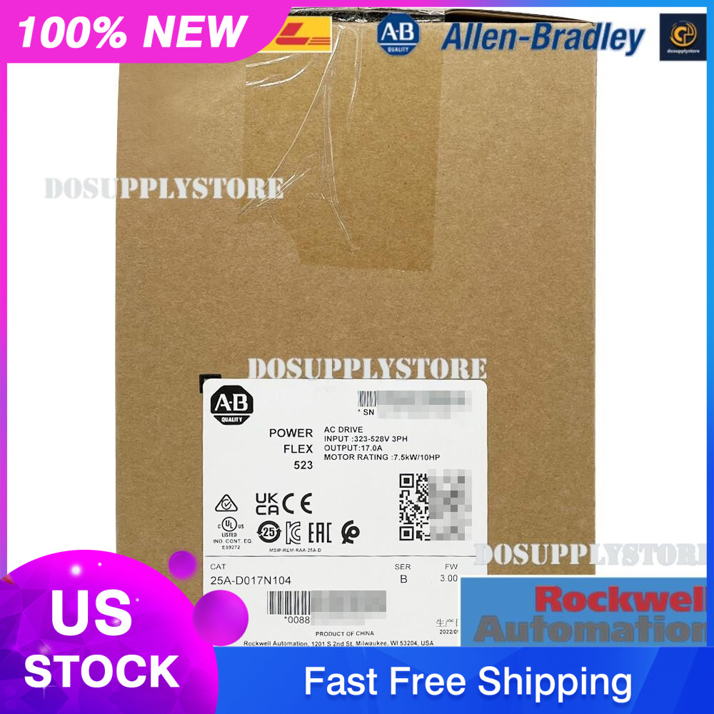 Sealed AB 25A-D017N104 /B PowerFlex 523 480V 17A 10HP HT DOO