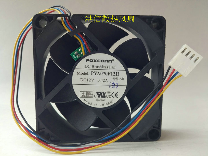 1PC FOXCONN PVA070F12H 12V 0.42A 7020 7CM 4-wire PWM CPU cooling fan #