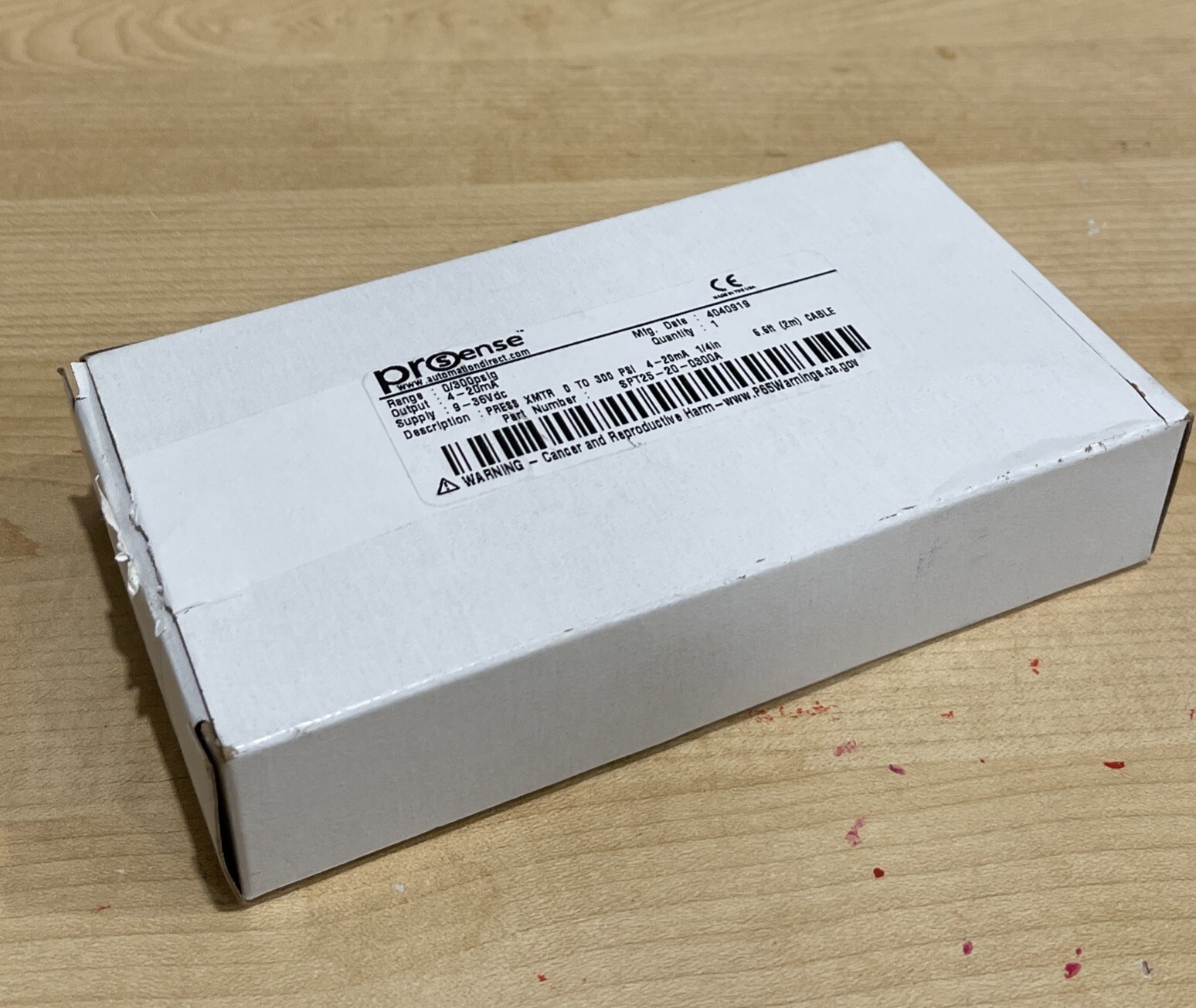 New Prosense SPT25-20-0300A Press XMTR 0 To 300 PSI 4-20mA 6.6ft