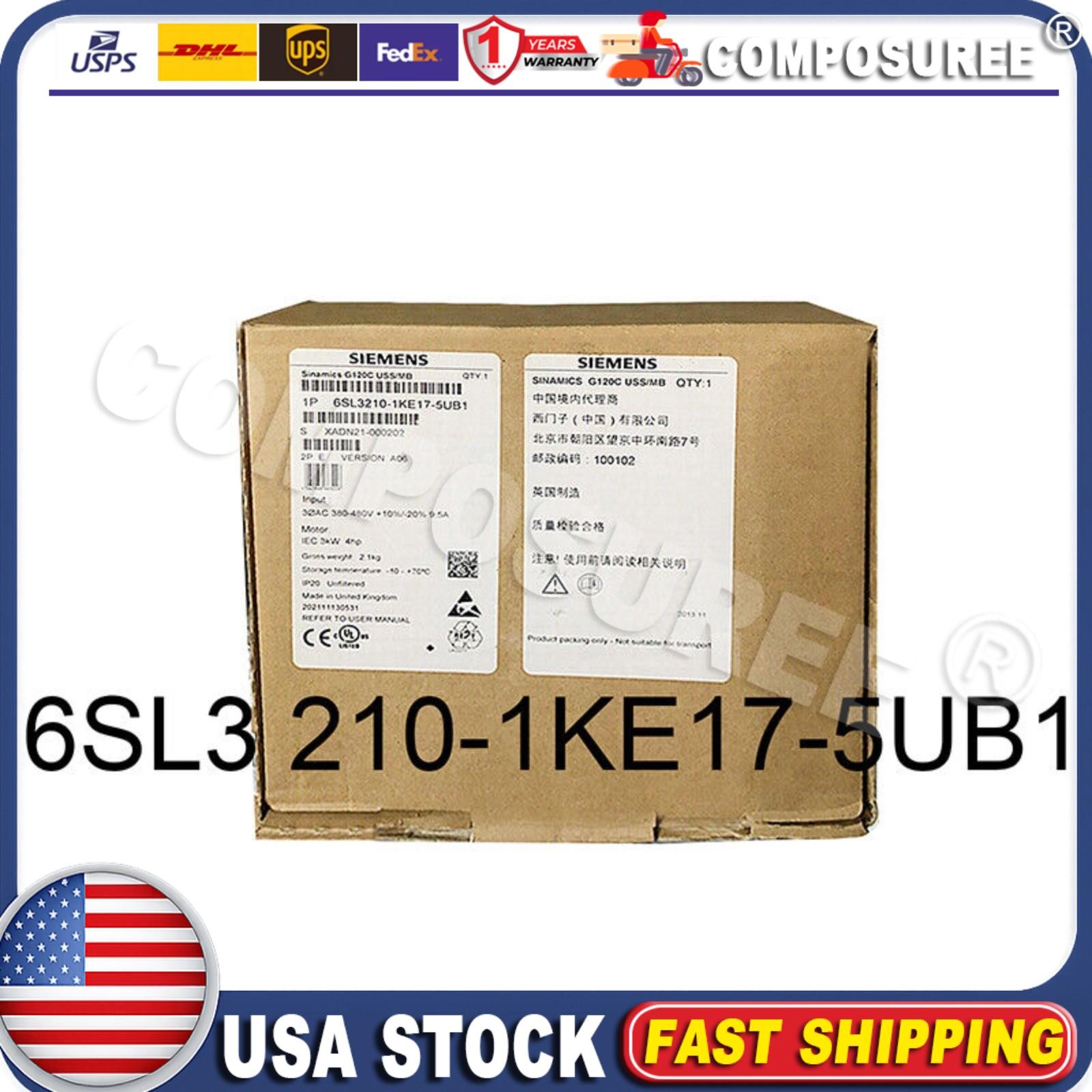 New Siemens G120C RATED POWER 3,0KW 6SL3210-1KE17-5UB1 6SL3 210-1KE17-5UB1