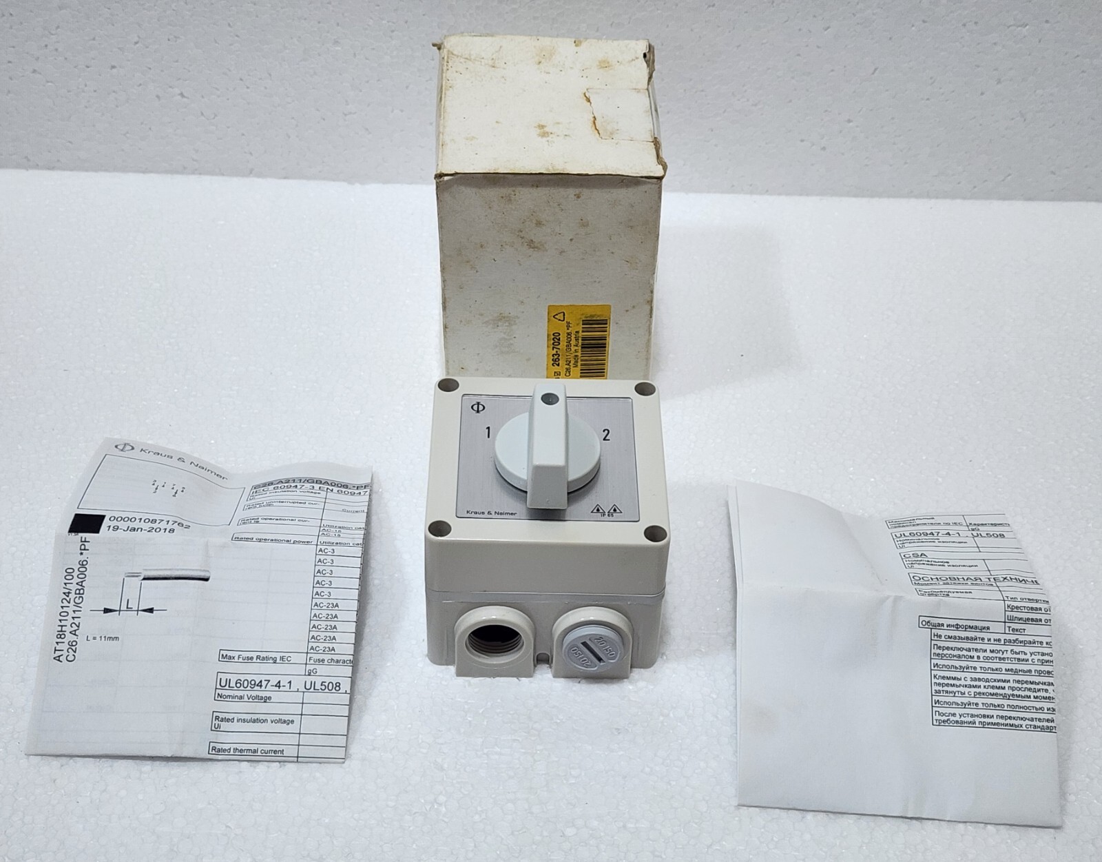 KRAUS & NAIMER C26A211/GBA006 DP 3 POSITION CAM SWITCH (RS 263-7020)