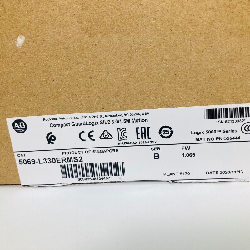 Allen-Bradley 5069-L330ERMS2 Compact GuardLogix SIL2 3.0/1.5M US Free Tax