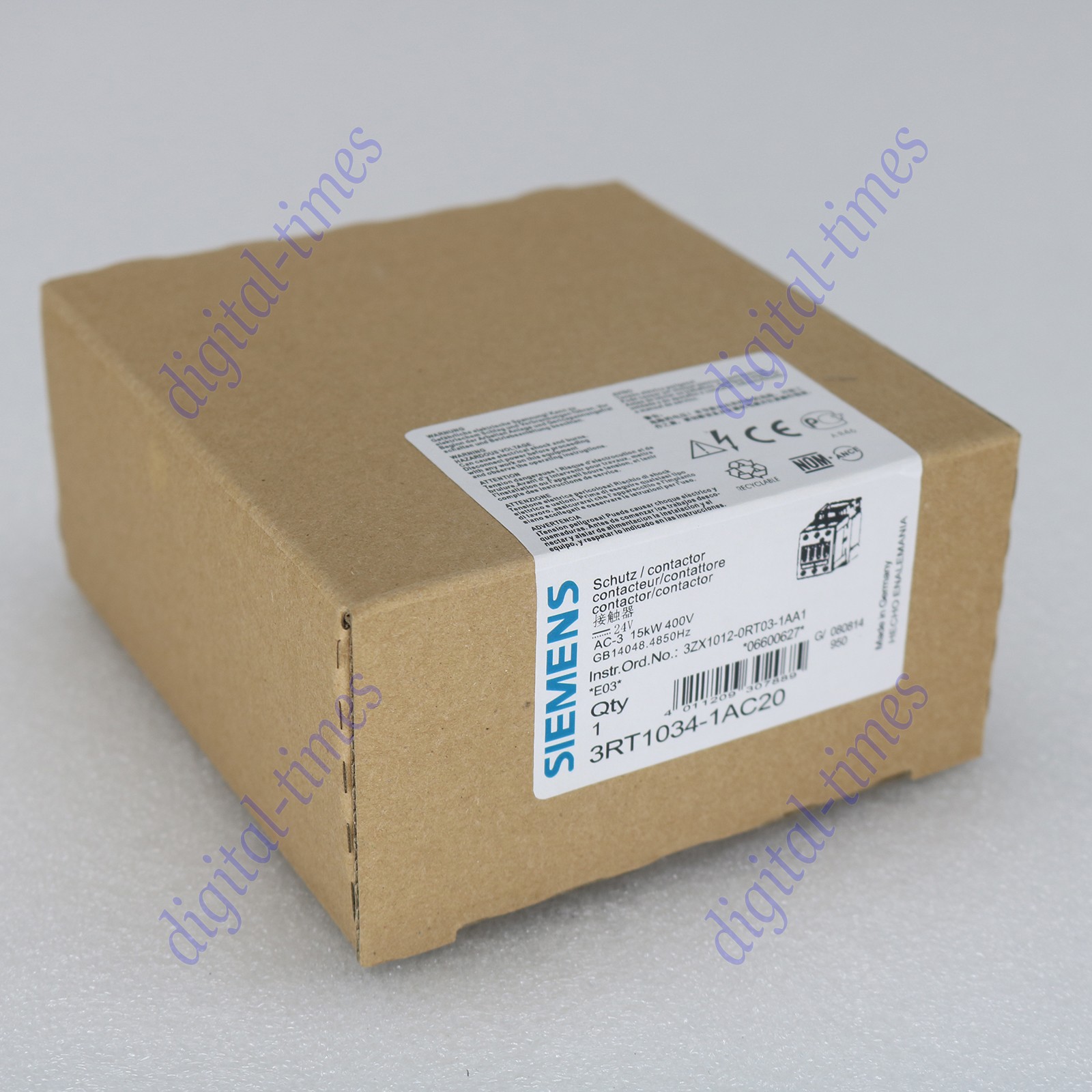 NEW SIEMENS ONE Sirius 3RT1034-1AC20 3RT10341AC20 AC-3 24V 3P S2 Contactor