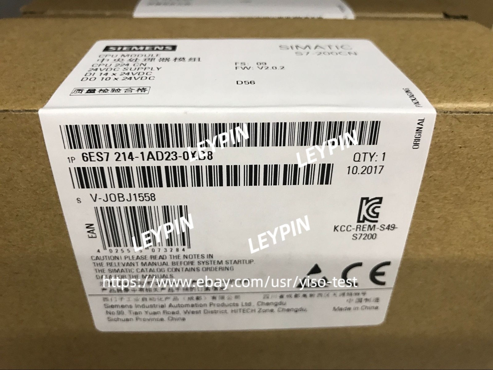 6ES7 214-1AD23-0XB8 1PC NEW SIEMENS S7-200 CPU224 6ES7214-1AD23-0XB8 1AD23-0XB8