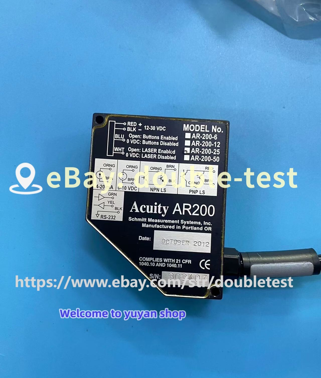 1pc USED Acuity AR200 AR-200-25 Sensor TESTED By DHL or FedEx #VL3Z CH#dou