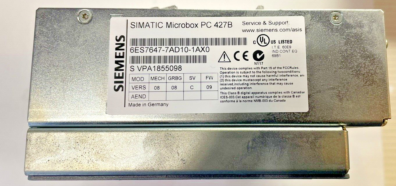 SIEMENS SIMATIC MICROBOX PC 427B 6ES7647-7AD10-1AX0
