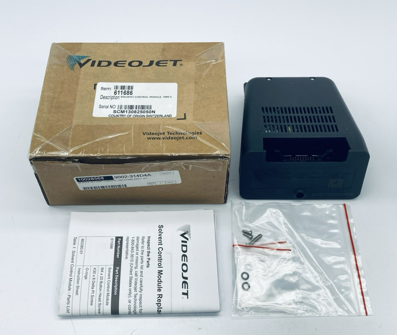 VIDEOJET 611686 Solvent Control Module for 1580 CIJ Inkjet Printer