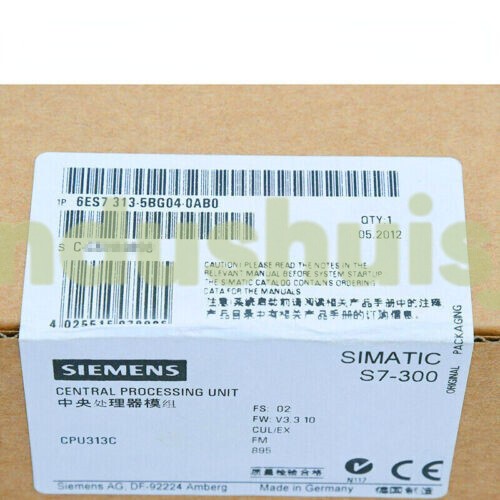 6ES7 313-5BG04-0AB0 NEW SIEMENS S7-300 CPU 313C 6ES7313-5BG04-0AB0 FAST SHIPPING