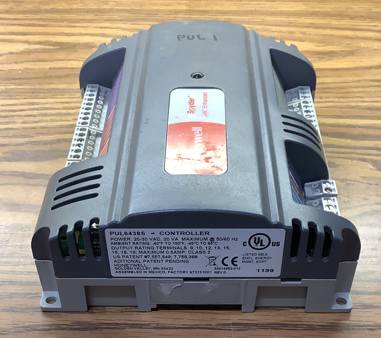 Honeywell Spyder Sylk Enhanced Controller PUL6438S 20-30VAC 20VA 50/60Hz Used