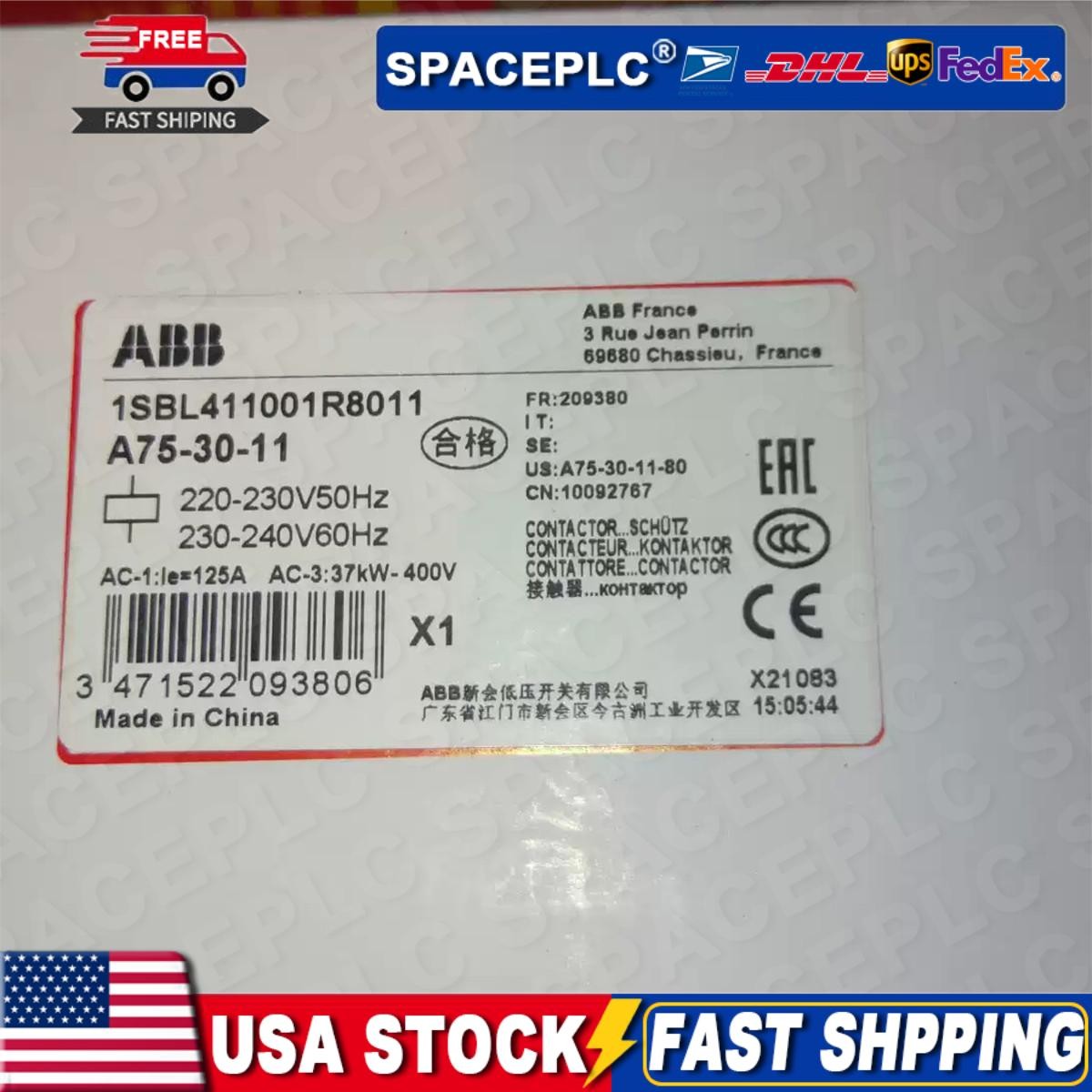 A75-30-11 1PCS NEW ABB A75-30-11 AC220V Contactor Fast Shipping