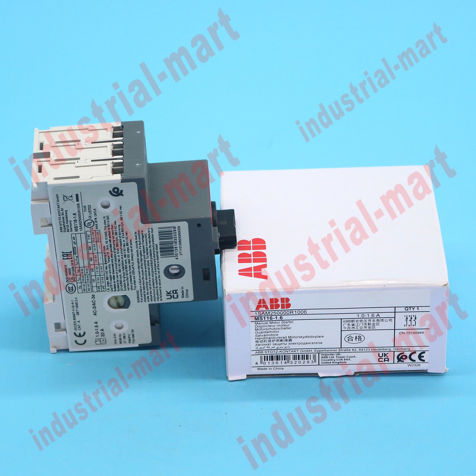 New Abb MS116-1.6 1.0-1.6A Circuit Breaker Manual In Box FAST SHIP
