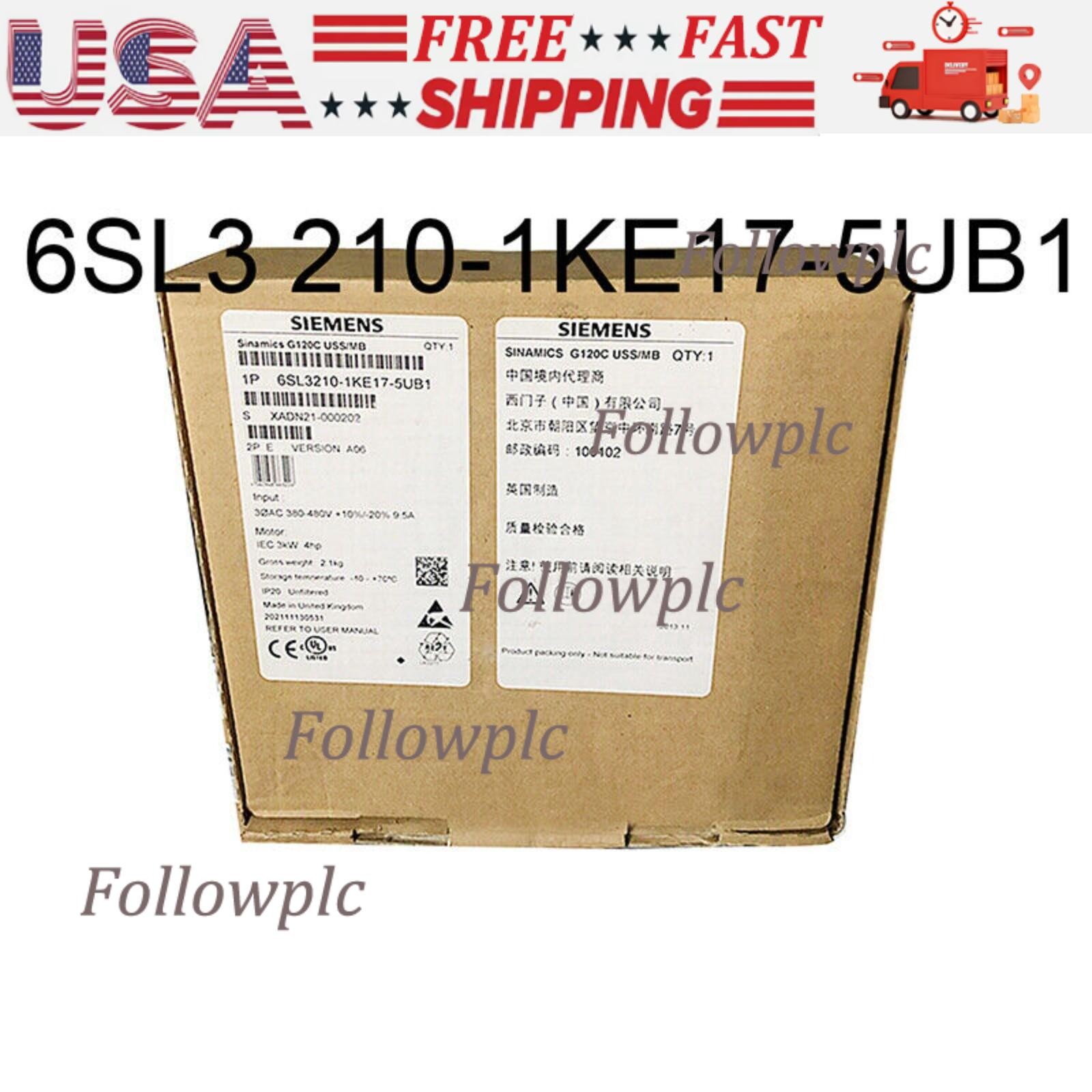 New Siemens 6SL3210-1KE17-5UB1 G120C RATED POWER 3,0KW 6SL3 210-1KE17-5UB1