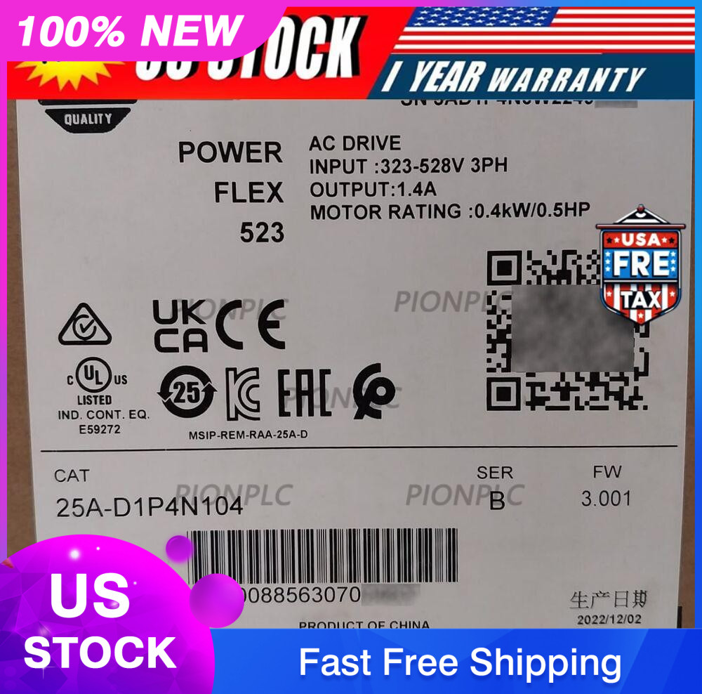 AB 25A-D1P4N104 Ser B PowerFlex 523 AC Drive 0.4kW 0.5HP Sealed Pack