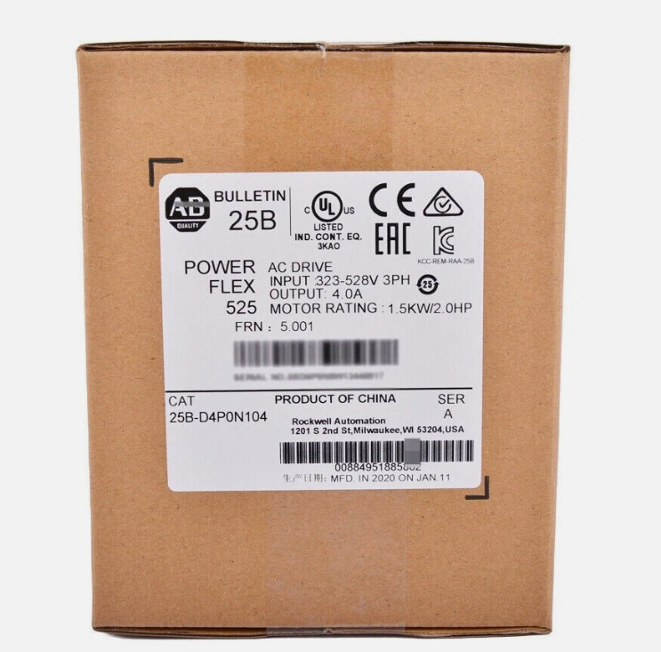 Allen-Bradley 25B-D4P0N104 PowerFlex 525 2 HP AC Drive