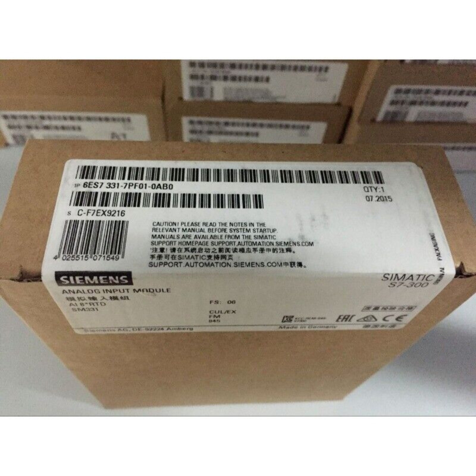 New Siemens 6ES7331-7PF01-0AB0 6ES7 331-7PF01-0AB0 SM 331 fast ship 1Y warranty