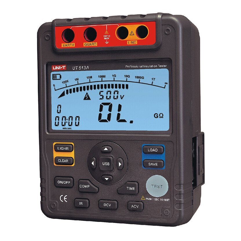 new UNI-T UT513A 1000G ohm 5000V Resistance Tester Digital Megohmmeter