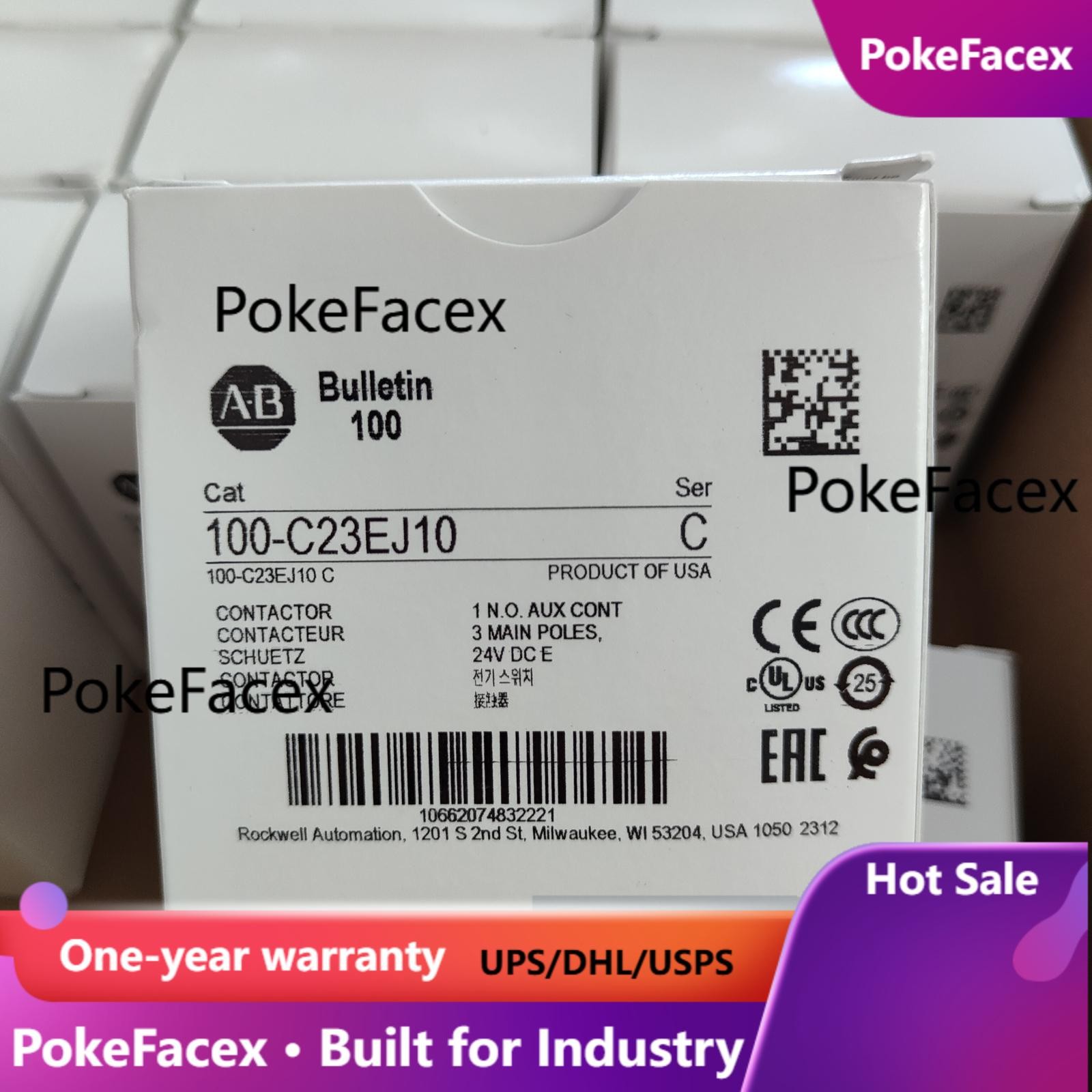 NEW ALLEN-BRADLEY IEC AB 100-C23EJ10 STANDARD CONTACTOR 23 AMP 24VDC US Free Tax