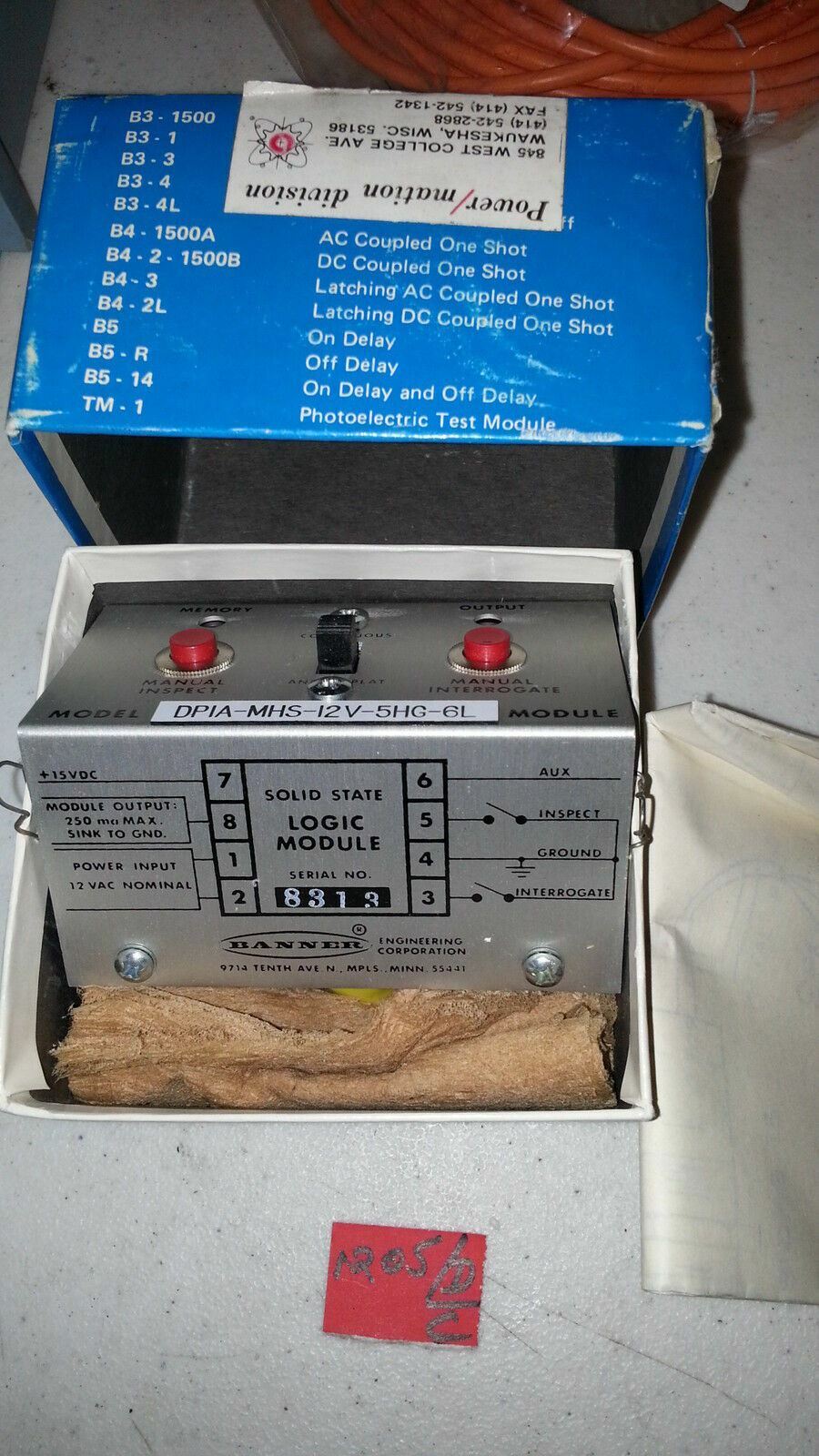 Banner DPIA-MHS-12V-5HG-6L Solid State Logic Input Module 12VAC 250mA Industrial