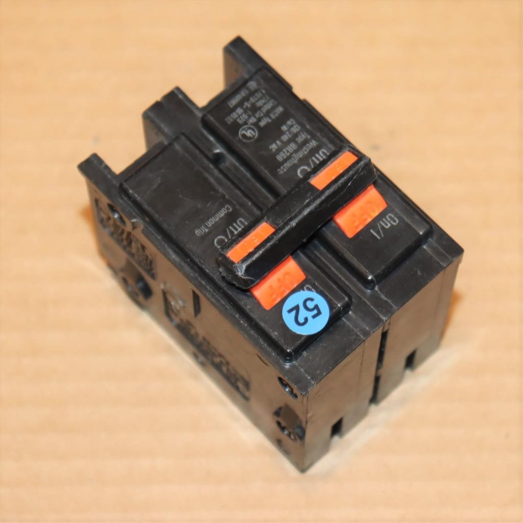 One Westinghouse Cutler Hammer BR260 2 Pole 60 Amp Plug In Breaker Orange Handle