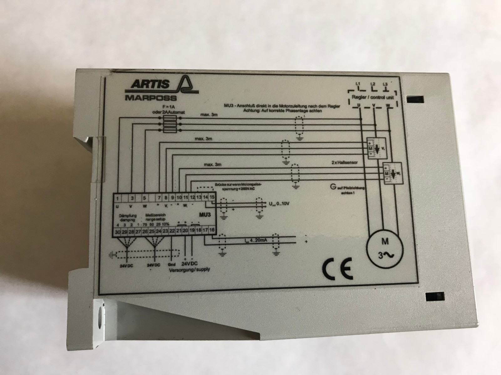 ARTIS MU3 MARPOSS MU3,1181326 ARTIS 0300 AMPLIFIER MEASUREMENT CONVERTER,500V,AH