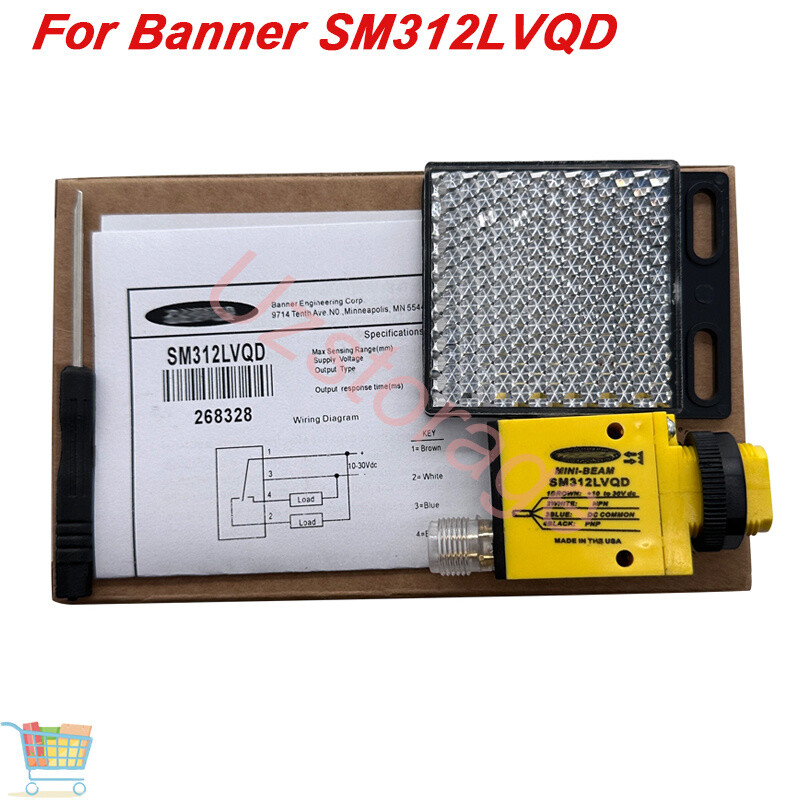 New in Box 10-30VDC 5m PNP For Banner SM312LVQD Photoelectric Switch Sensor