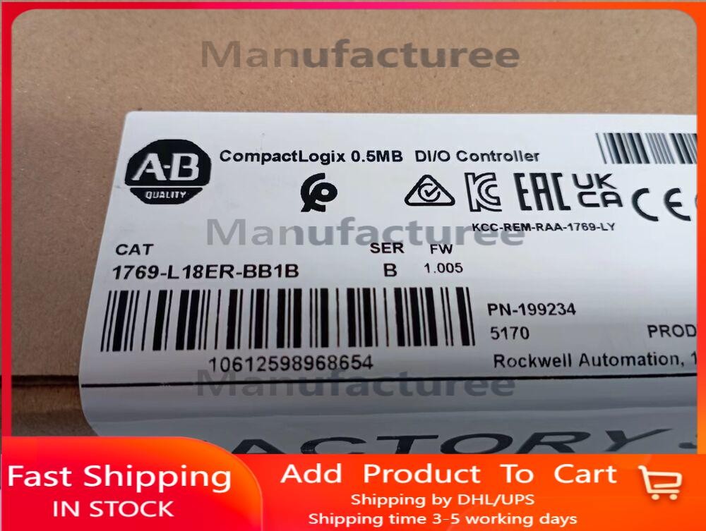 New Sealed Allen-Bradley 1769-L18ER-BB1B CompactLogix 0.5MB DI/O Controller