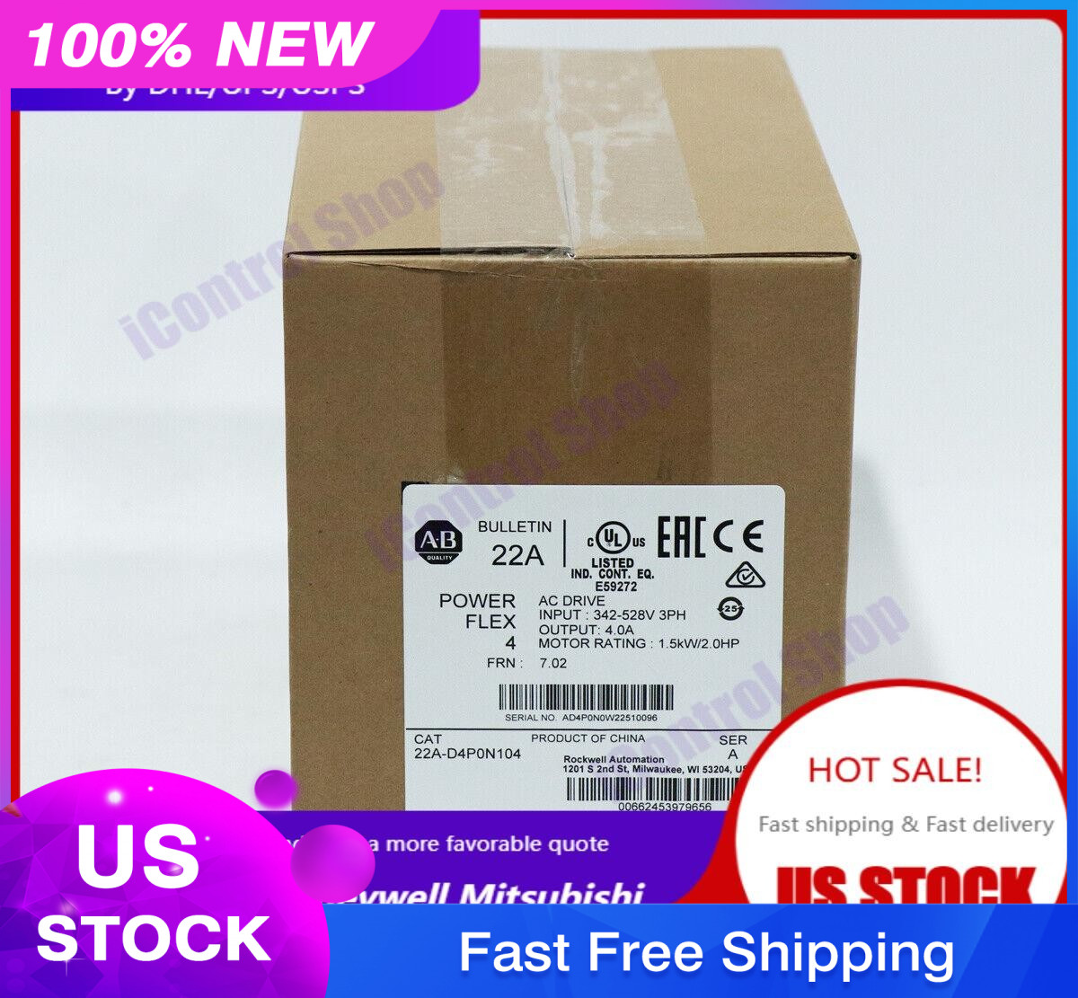 New Sealed 22A-D4P0N104/A Allen Bradley PLC AC Drive Fast Delivery