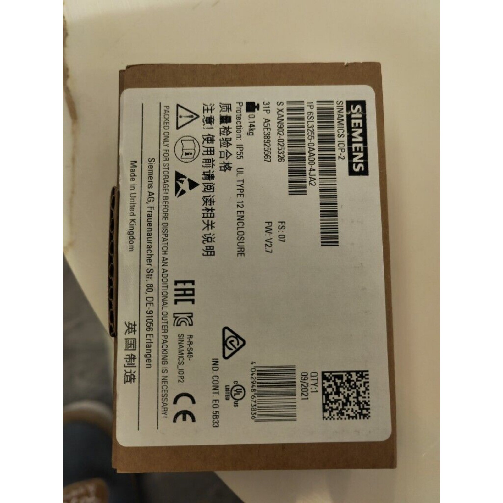 New Siemens 6SL3255-0AA00-4JA2 6SL32550AA004JA2 G Intelligent Operator Panel