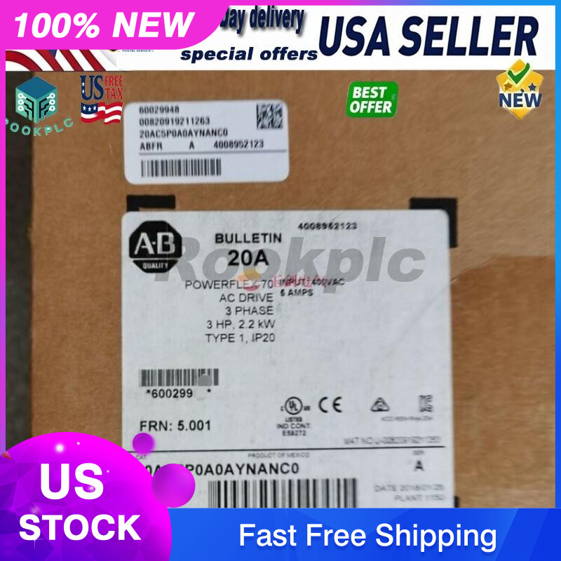 Allen-Bradley 20AC5P0A0AYNANC0 New In Box 20AC5P0A0AYNANC0 Fast Ship US Free Tax