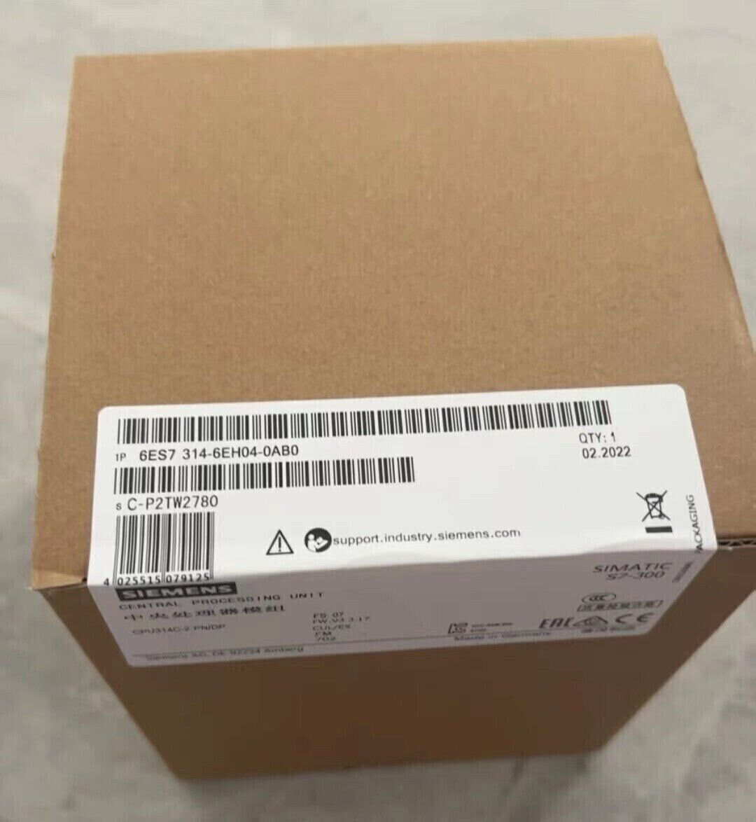 6ES7 314-6EH04-0AB0 NEW SIEMENS S7-300 CPU 314C-2PN/DP 6ES7314-6EH04-0AB0