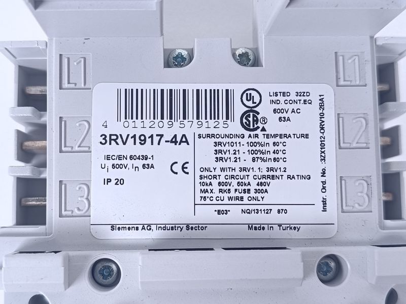 Siemens 3RV1917-4A EXCELLENT CONDITION