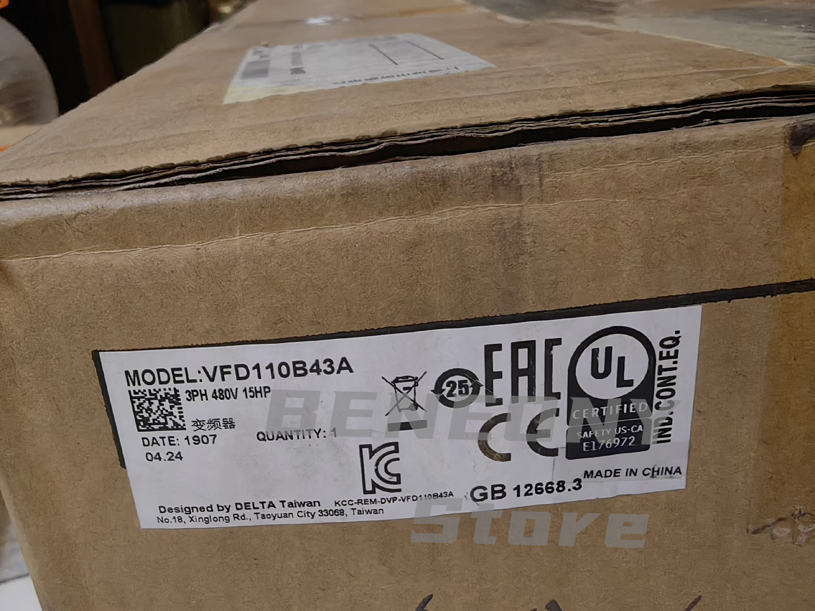 Delta VFD110B43A Programmable Sensorless 15Hp 3 Phase 460V Input AC Motor Drive
