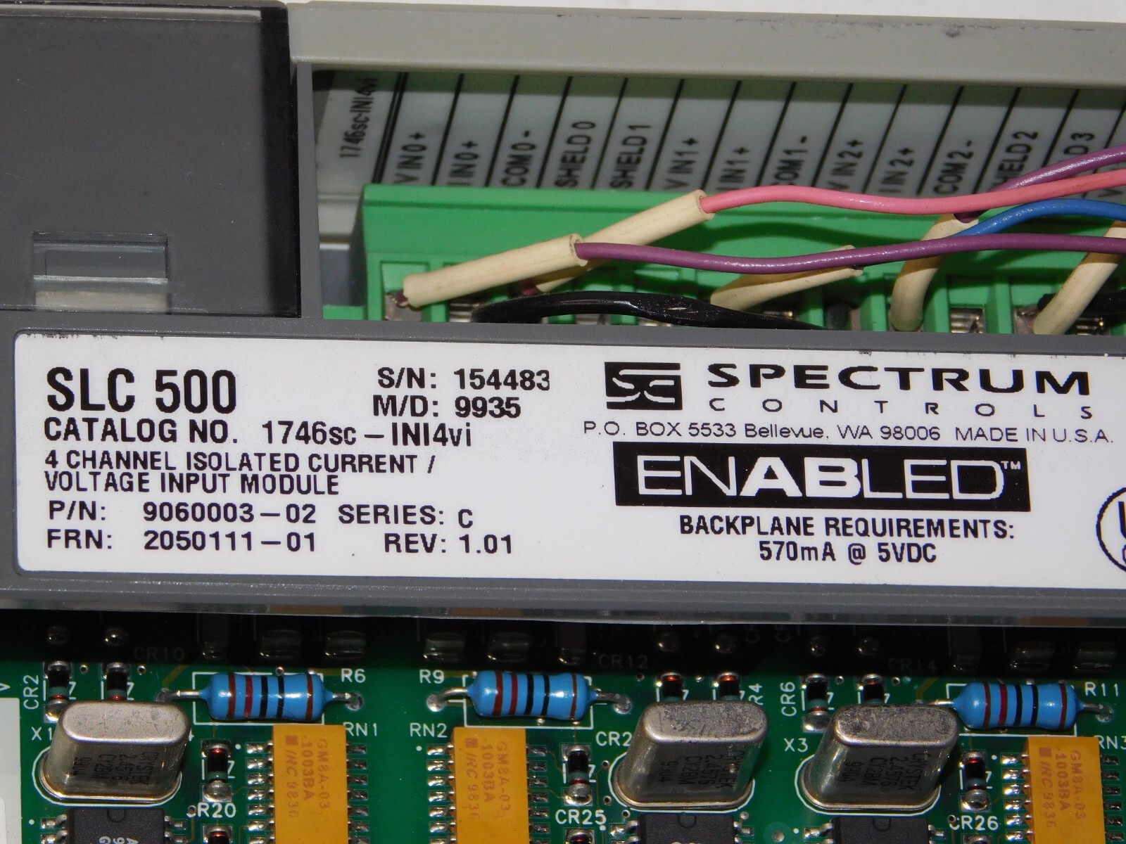 Spectrum Controls 1746sc-INI4vi Ser C 4 Ch Isolated Current Voltage Input Module